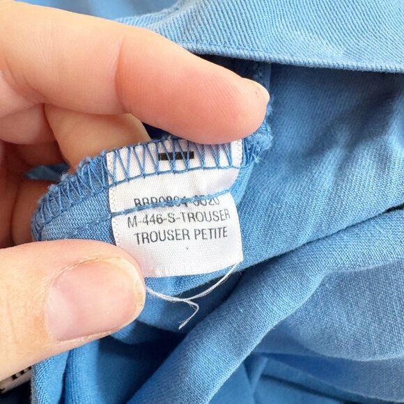 Big Bud Press Petite Trousers Blue Cotton Twill High Waist Relaxed Fit Petite M - Picture 6 of 13